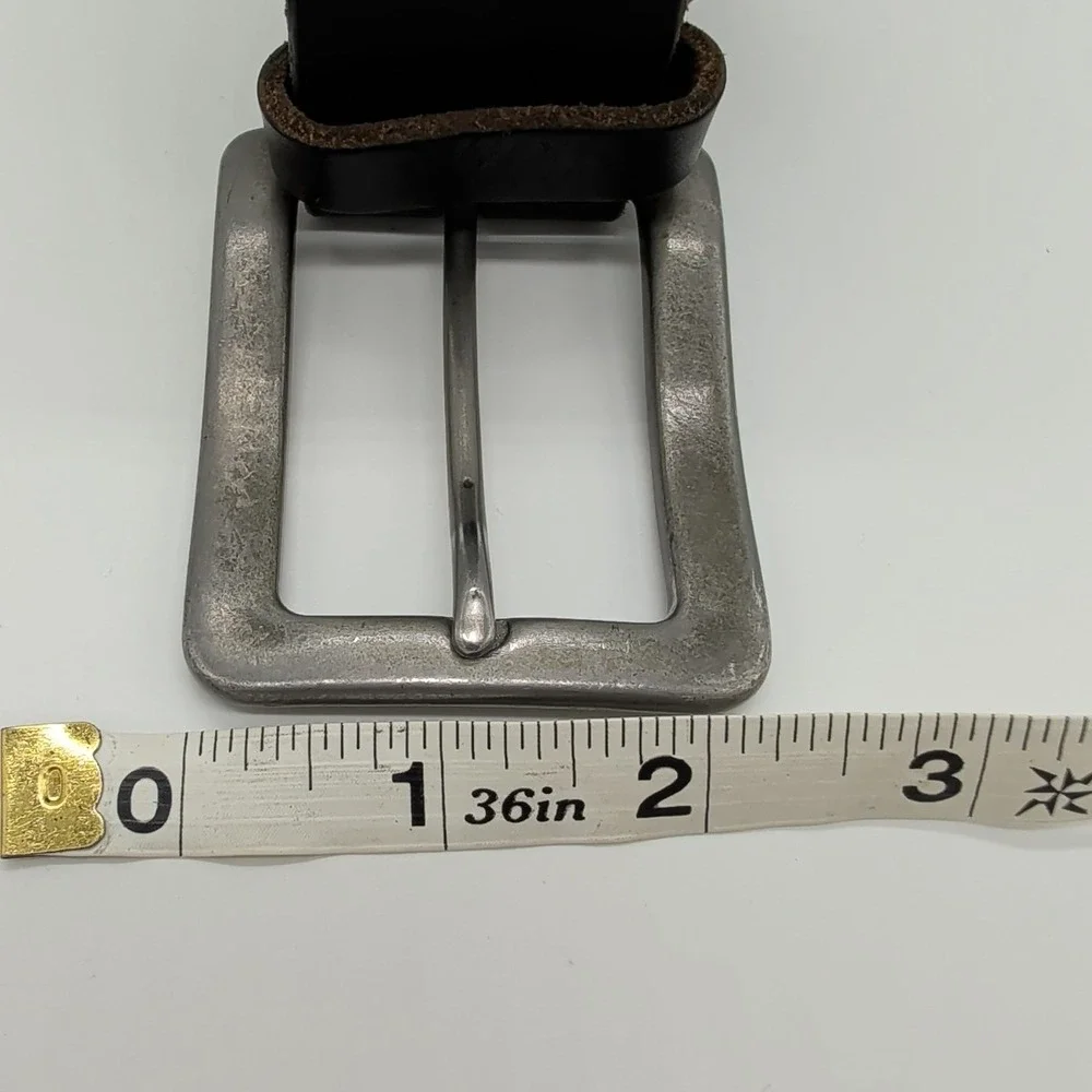 Y2K Leather Belt Dark Brown Double Grommet Banana Republic Genuine Italian Sz 34